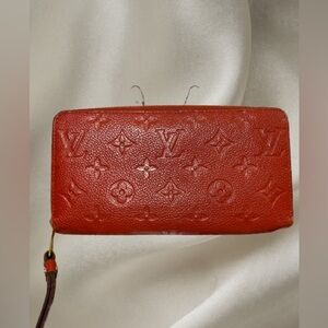 Louis Vuitton Empreinte Vibrant Red Embossed Long Wallet Authentic